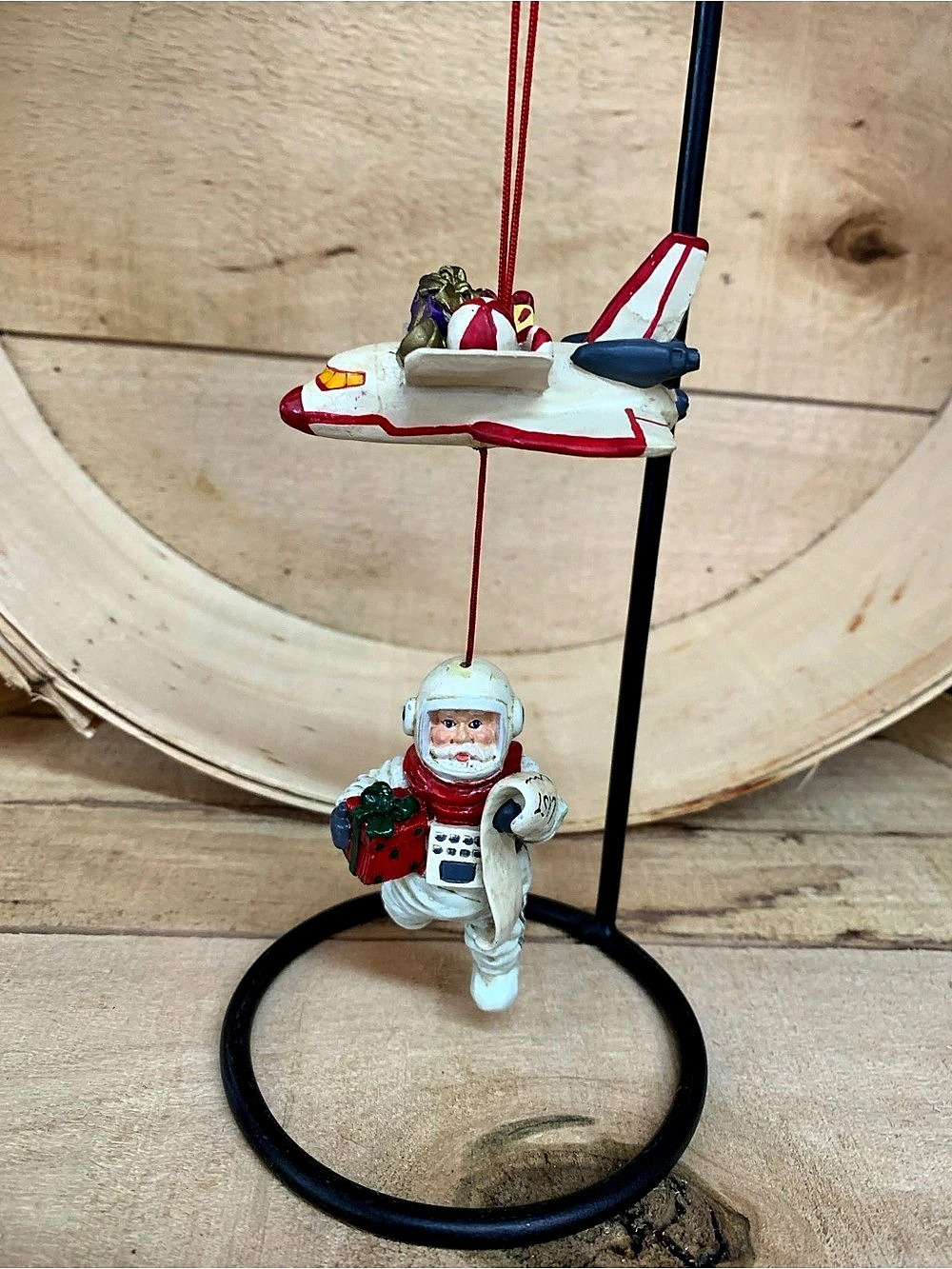 Santa Astronaut & Space Shuttle Holiday resin Ornament
